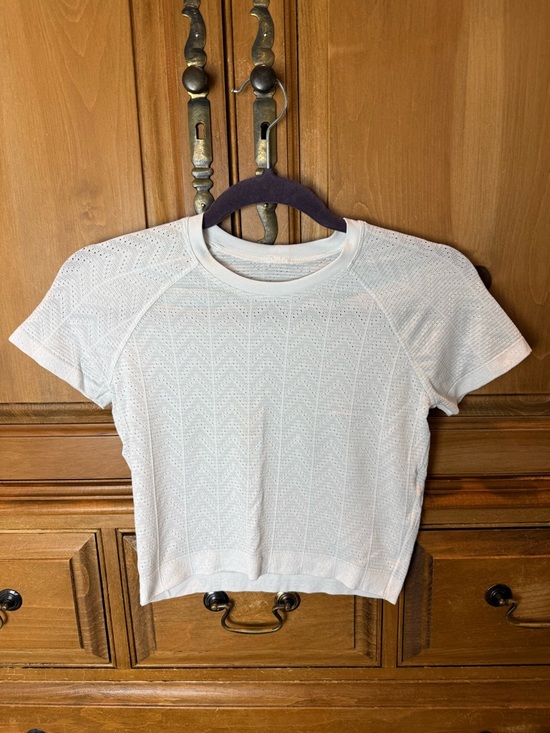 lululemon athletica Tops - Lululemon Swiftly Pointelle Cropped Short-Sleeve Shirt